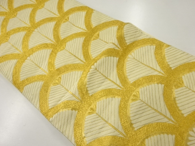 アンティーク　松青海波模様織出し袋帯（材料）